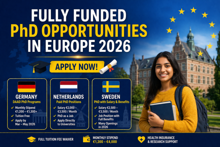 Fully Funded PhD Opportunities 2026 in Europe (Apply Now) – PhD ...